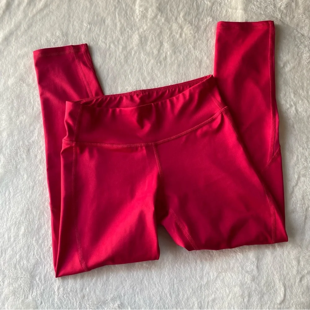 Old Navy Powerpress Leggings‎ Mid Rise Crop Mesh Size 10/12 Pink